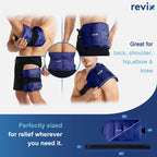 REVIX Reusable Ice Pack for Back Relief, Soft Plush Lining Gel Cold Packs for Lower Back, Shin, Knee, Hip, Arm, Flexible Cold Compress, 16 × 9 ", 2 Packs
