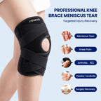 JOMVD Knee Brace for Knee Pain, Meniscus Tear, ACL, Adjustable Knee Support with Side Spring Stabilizers for Meniscus Tear, Arthritis, Patella Stability, Knee Pain Relief, Women and Men, Large