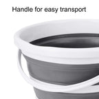 Eurow Indoor and Outdoor Collapsible Bucket with Handle, 10 Liters, 2.6 Gallons, Gray and White (Pack of 2)