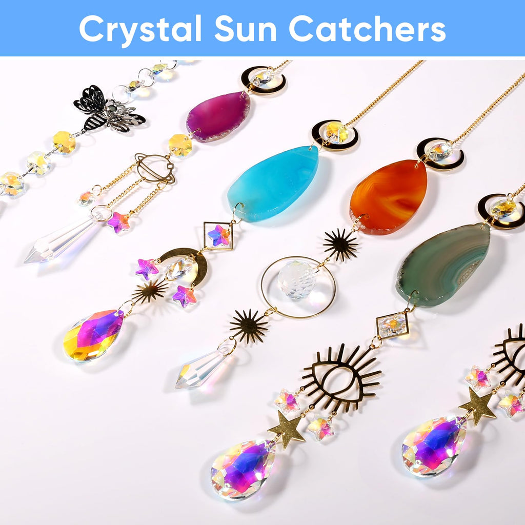 BlumWay Crystal Suncatcher, Hanging Suncatchers with Crystals Light, 7 PCS