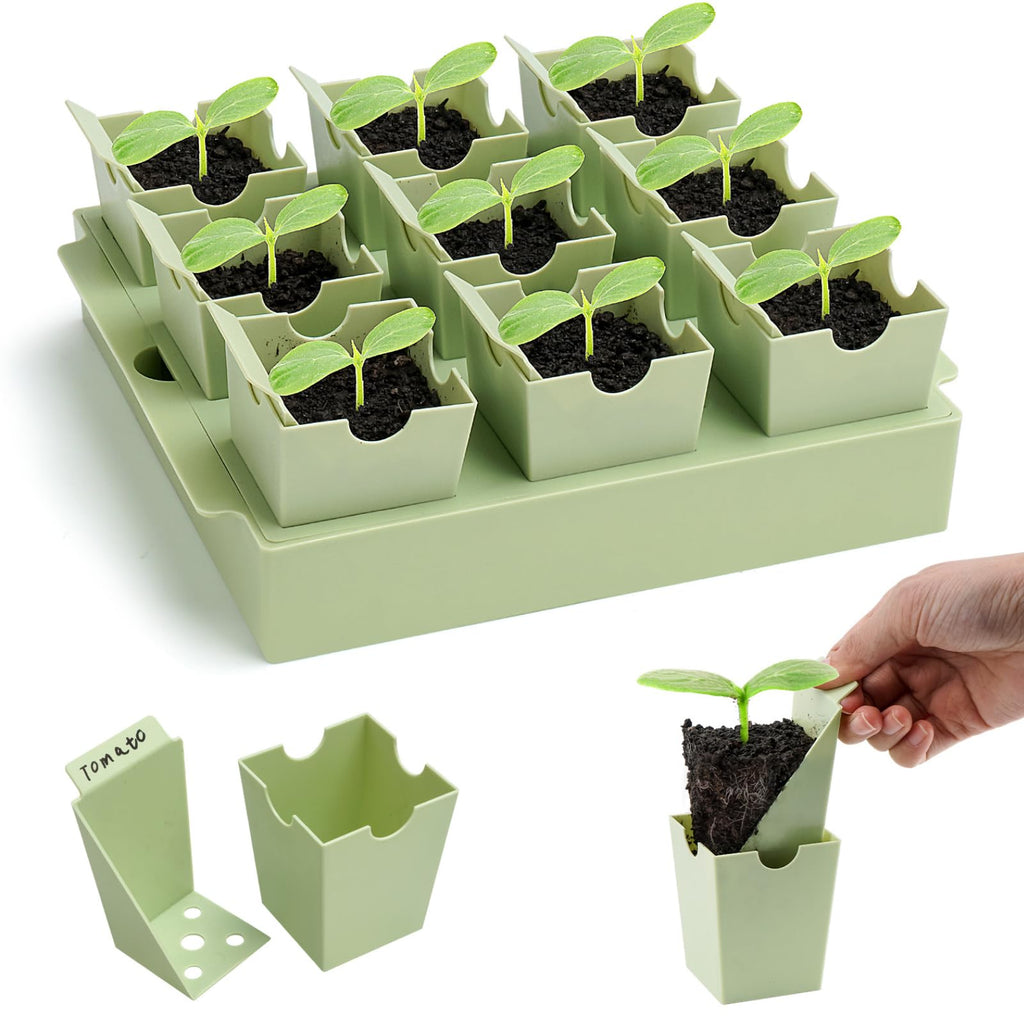 GREENBAZZAR Seed Starter Tray with Lift-Out Handles for Easy Transplanting