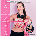 5 Pcs Resistance Bands for Working Out Women and Men, Physical Therapy Bands, Latex Free Elastic and Exercise Bands Set for Stretching, Suitable for Rehab, Yoga, Pilates, Gym, Home Exercise (Pink)