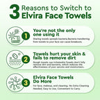 Elvira 200 Count (2 Pack) Disposable Face Towels, Biodegradable Skincare Facial Cleansing Towels, Ultra Soft & Thick Makeup Remover Dry Wipes, Lint-Free & Vegan for Sensitive Skin, Travel Essential