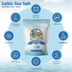 Pure Flourish Celtic Salt - 600g | 100% Organic Unrefined Celtic Salt | Rich in 82+ Essential Minerals | Hand Harvested Light Grey Celtic Salt Crystals from France