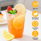 BYSNOW 7 oz Clear Plastic Cups, 500 Count Bulk, PP Clear Plastic Cups for Party with Higher Heat Resistance, Suit for Hot Beverages, Soda, Juice (7oz 500count)