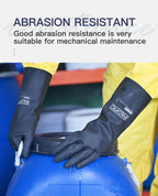 PACIFIC PPE 2 Pairs Chemical Resistant Gloves, Heavy Duty Industrial Rubber Gloves, Resist Acid, Alkali and Oil, 12.6", Medium