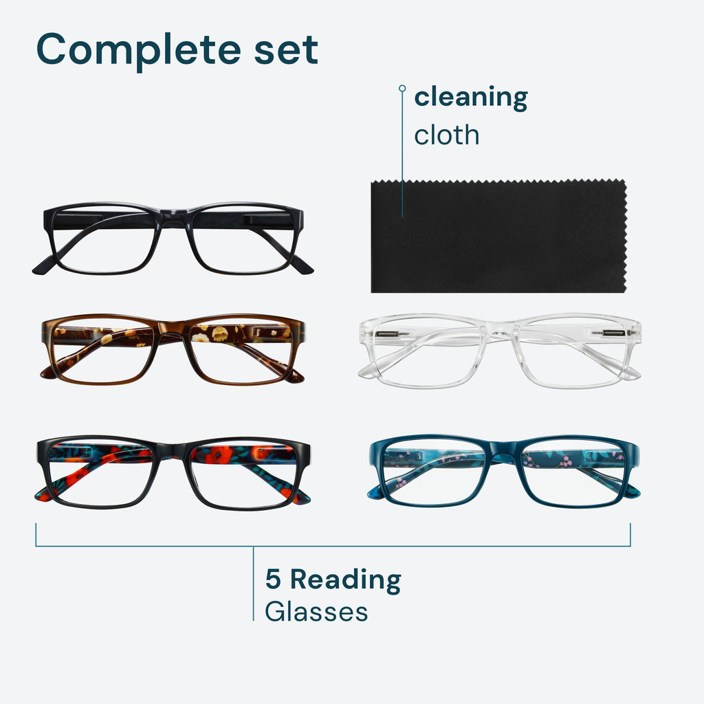 Gaoye 1.5 Professional Reading Glasses for All Day - Computer Readers with Blue Light Protection - Value Pack