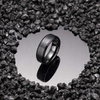 Black Men Tungsten Wedding Band 7mm Size 9