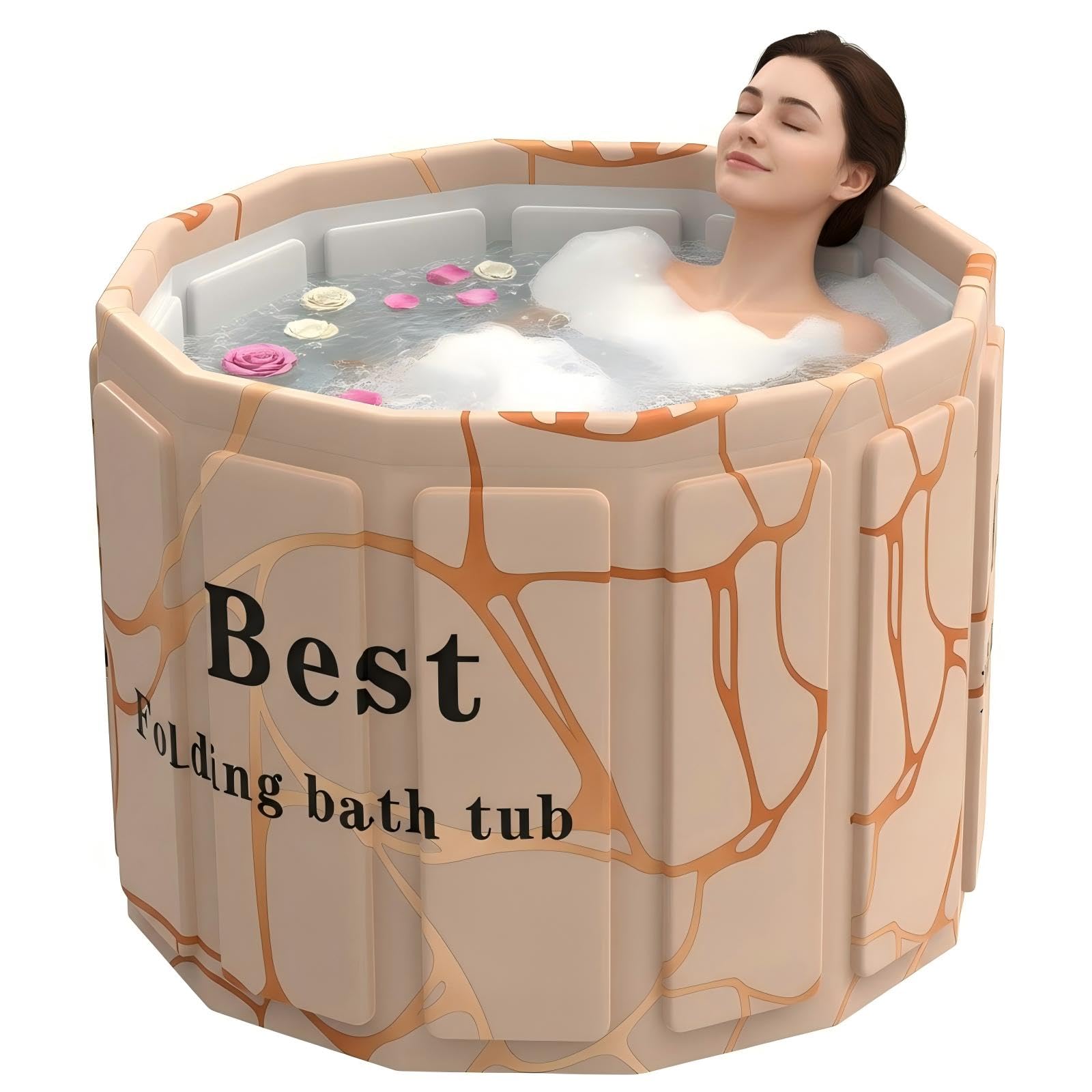 Portable Bathtub for Adult, Foldable Soaking Bathtub for Hot SPA&Ice Bath, Foldable Small Bathtub collapsible bathtub for Bathing, 6-layer Insulated portable tub,Space-Saving(Fantasy 31.5X26.6IN)