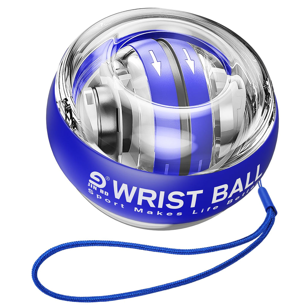 JIN BDWrist Trainer Ball Auto-Start Wrist Strengthener Gyroscopic Forearm Exerciser Gyro Ball for Strengthen Arms, Fingers, Wrist Bones and Muscles���Blue Without Light���