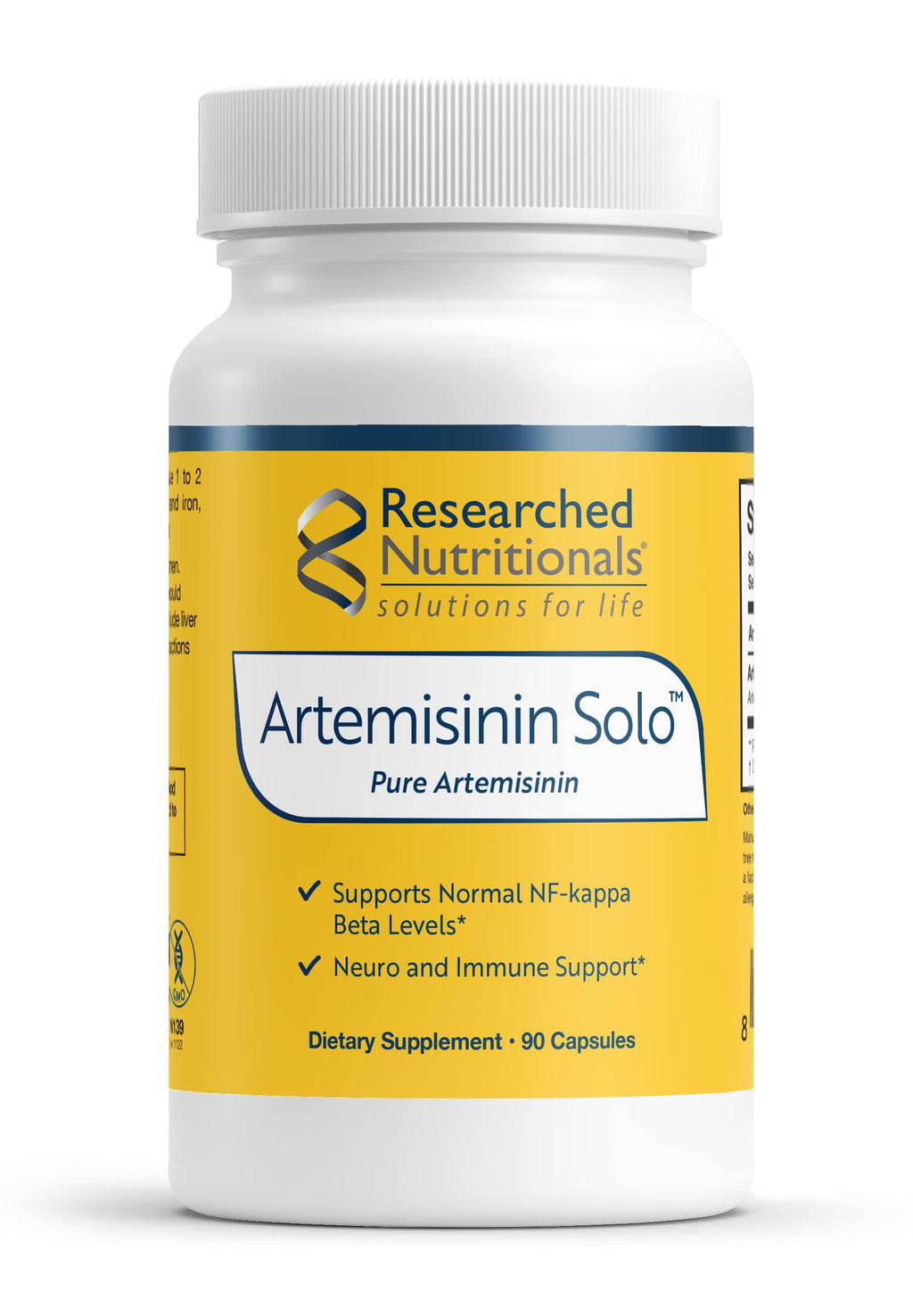 Researched Nutritionals Artemisinin Solo - Sweet Wormwood Immune Support Supplement - 250mg of Pure Artemisia Annua per Serving - Vegan, Non-GMO Formula (90 Capsules)