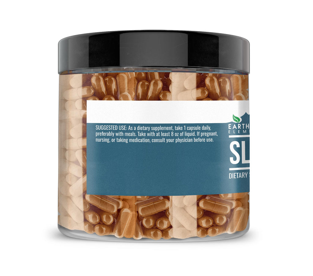 Earthborn Elements Slippery Elm 200 Capsules, Pure & Undiluted, No Additives