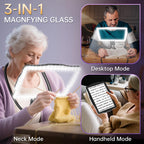 10X Magnifying Glass with Light, Hands Free Large Magnifying Glass for Reading, Full Book Page Magnifiers Flexible Gooseneck Magnifier for Reading Repair Sewing Low Vision, 10.6 x 7.8in