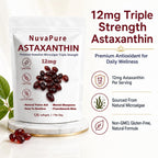 glowdrop NuvaPure Astaxanthin with MCT Oil, 12mg Per Serving, Astaxanthin from Microalgae, Antioxidant Supplement for Daily Wellness, 120 Softgels
