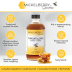 Mickelberry Gardens Throat & Lung Honey Tonic: Wellness Syrup, Natural Sore Throat Relief, Immune Support & Cough Suppressant for Adults & Kids (4 oz, 2 Pack)