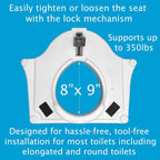 Carex E-Z Lock Raised Toilet Seat with Handles, 4.5 Inch Toilet Seat Riser with Arms, Toilet Riser Fits Most Toilets, Elongated or Round, Toilet Seat Lifter, White