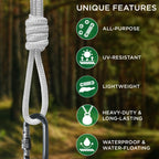TECEUM Rope – 150 Feet x 1/4 Inch (7mm) – White – Strong All-Purpose Cord