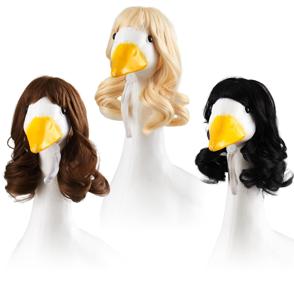 Dansydaisy 3 Pcs Porch Goose Wigs,Porch Goose Outfit Suitable for 17 Inch and 23 Inch Statue,Cute Outdoor Statue Accessories,Patio Yard Goosey Wig for Lawn Goosey Garden