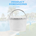 Seaiyomg 8" Pool Skimmer Basket Replacement for Pentair U-3 & Hayward SP1070 | Heavy-Duty Inground Pool Basket with Weighted Metal Base & 316 Stainless Steel Handle