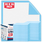 BIGGMED Tear-Resistant Disposable Bed Pads 30" x 36", 50 Count Absorbent Underpads, Chux Thicker Extra Large Incontinence Bed Pads, Pee Pads for Adults, Kids, Elderly, Pets