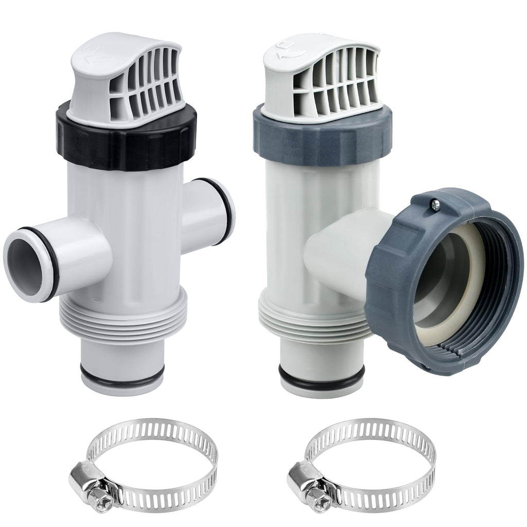 Pool Hose Plunger Valve Kit for Intex Above Ground Pool and Pool Pump, Above Ground Swimming Pool Accessories 11872 Dual Split Hose Plunger Valve Replacement Parts for Intex Filter Circulation System