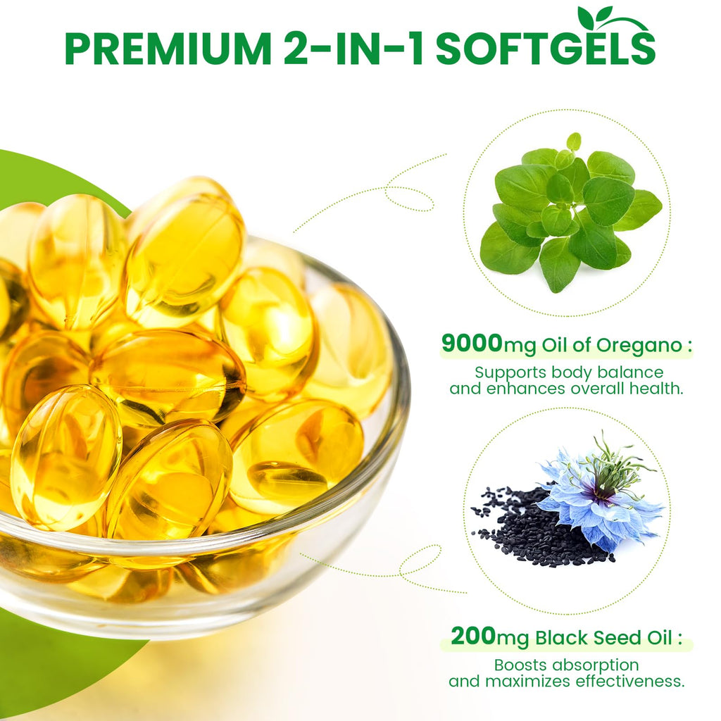 VITARENEW Oil of Oregano with Black Seed Oil, 150 Softgels | 2-in-1 Powerful Synergy for Immune Support | High Potency Carvacrol & Thymoquinone, Plant Based & Non-GMO