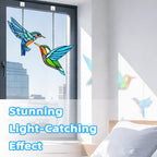 2 Packs Hummingbird Stained Glass Window,Real Handmade Stained Glass Window Hanging,Hummingbird Ornament,Suncatchers Decor for Women Mom Grandma Bird Lovers