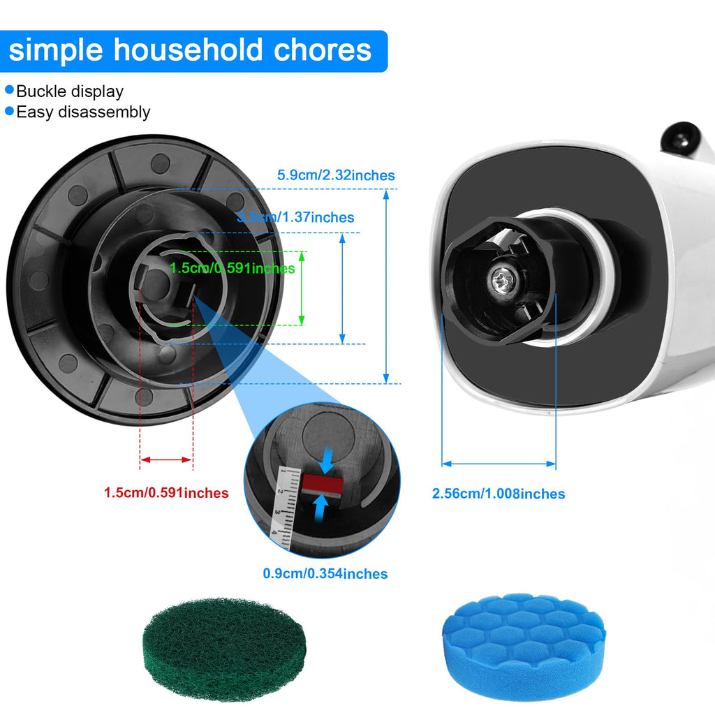 Electric Spin Scrubber Replacement Brush Heads Set, 10 Piece Replacement Brush Cleaning Kit for Cordless Power Scrubber, for Household Cleaning Brushes Kitchen Bathroom Floor Tile Car
