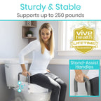 Vive Raised Toilet Seat - 5" Portable, Elevated Toilet Seat Riser & Extender - Elongated and Standard Fit Commode Lifter - Bathroom Safety Extender Assists Disabled, Elderly, Seniors, Handicapped