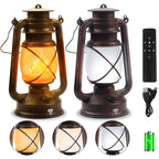 2 Pack Bronze Vintage 4 Modes Rechargeable Lanterns with Remote Control