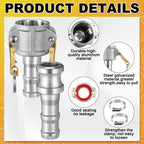 Innconee 2 Set Camlock Fittings Type C&E 1 Inch Aluminum Cam and Groove Hose Fitting Kit include 1" Female Coupling Cam Lock, 1" Male Adapter Camlock, Gasket, Hose Clamps for Industrial