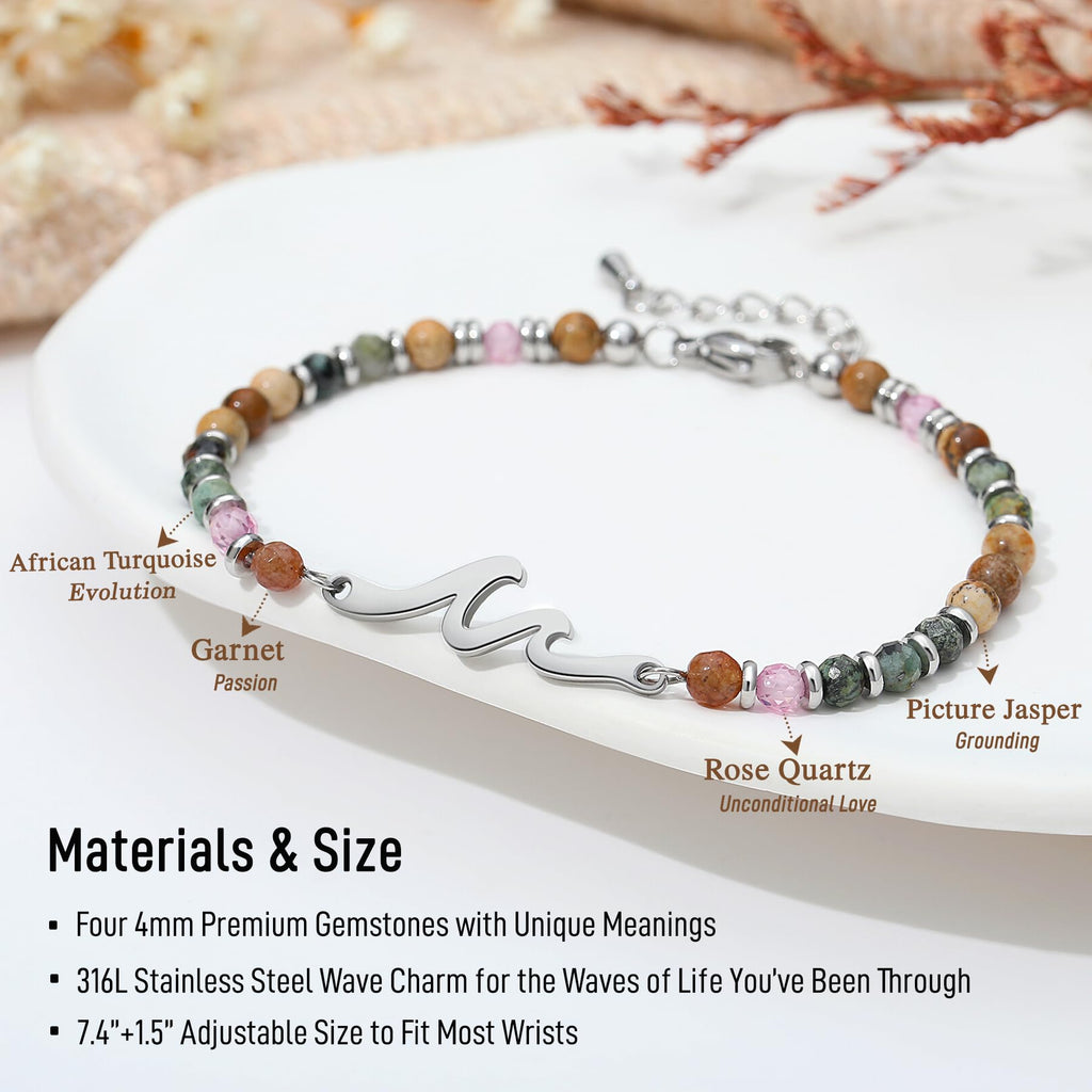 40th Birthday Gifts Women, 40th Birthday Decorations Wave Bracelet