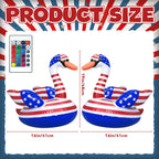 Arrowbash 2 Pack 4th of July Inflatable Swan Floating Pool Lights 19 x 16 Inch Led Patriotic Inflatable Floating Pool Lights Red White and Blue Glow in The Dark Pond Decoration for Memorial Day Party