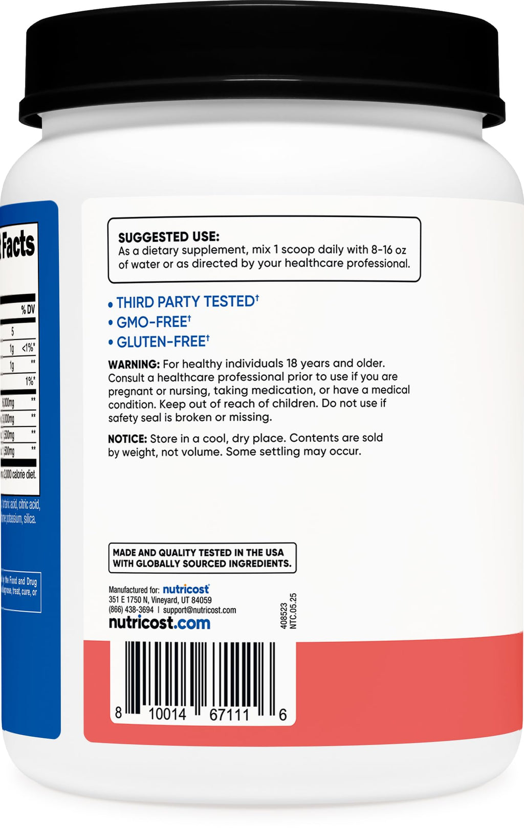 Nutricost BCAA Powder 2:1:1 (Watermelon, 120 Servings) - Gluten Free, Non-GMO, Vegetarian