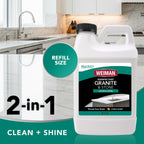 Weiman Disinfecting Granite Daily Clean & Shine Refill, 64 Oz - Safely Clean Disinfect and Shine Granite Marble Soapstone Quartz Quartzite Slate Limestone Corian Laminate Tile Countertop