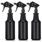 Honeydak 34 oz 3 Pack Spray Bottles for Cleaning Heavy Duty, Black