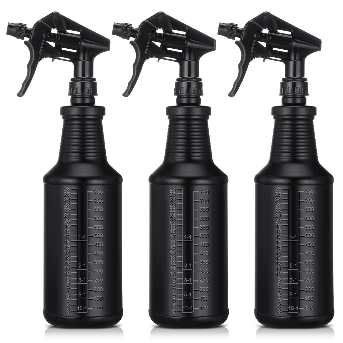 Honeydak 34 oz 3 Pack Spray Bottles for Cleaning Heavy Duty, Black