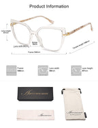AMOMOMA 2PACK Trendy Square Blue Light Blocking Reading Glasses for Women Women's Readers Spring Hinge AM6082 C1+C2 2.0 x