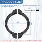 Ophjerg 11380 Pool Filter Clamp Only for Intex 12 & 14 Inch Krystal Sand Filter Pump, Sand Filter Valve Clamp Replacement Intex Sand Filter Clamp - Pool Sand Filter Replacement Parts Included O-Ring