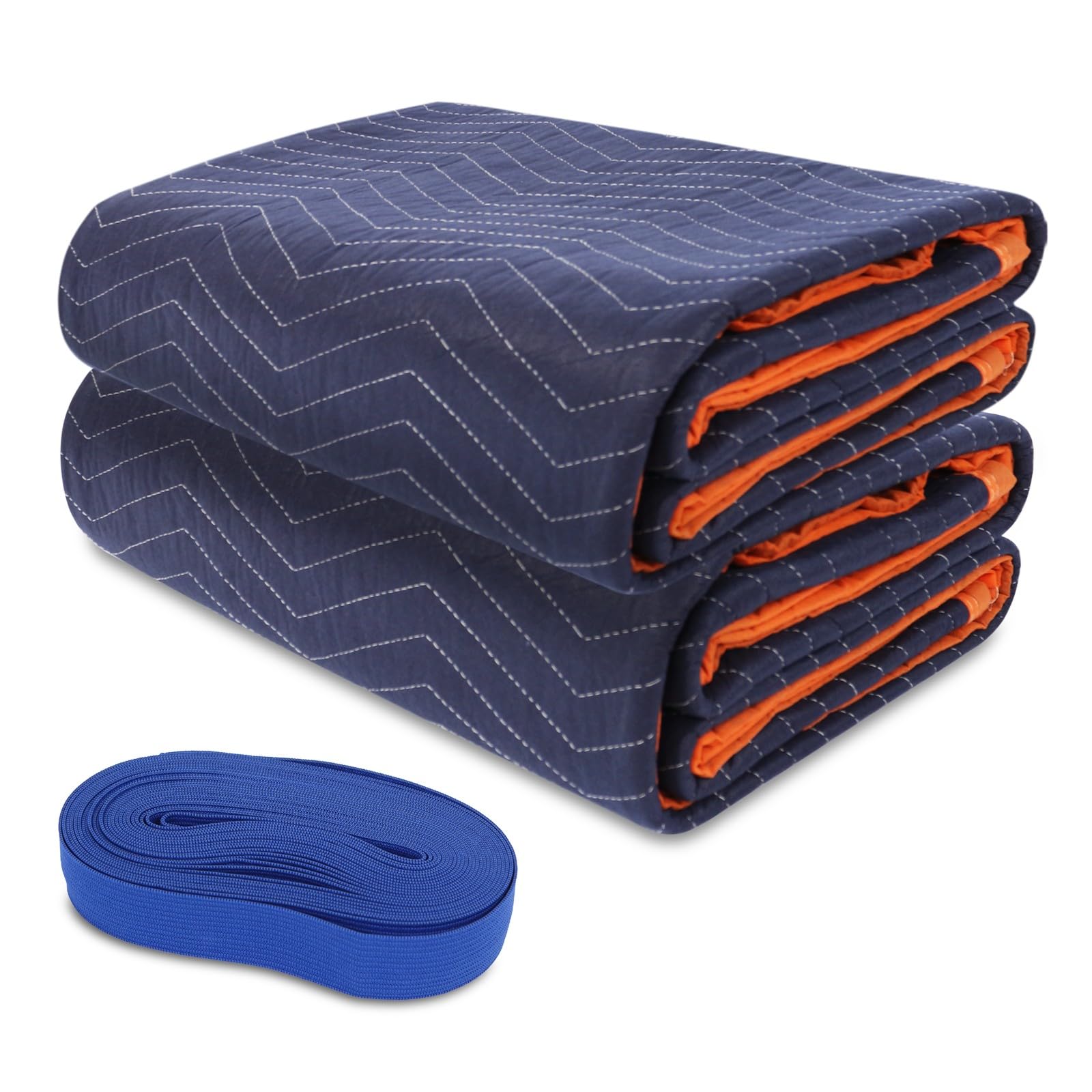 YMTLJHDSY 2 Pk Heavy-Duty Moving Blankets 72x80in with 1 Large Rubber Band