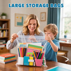 100 Pack Large 3 Gallon Storage Bags with Zipper Top, 16 x 18in Zipper Bags