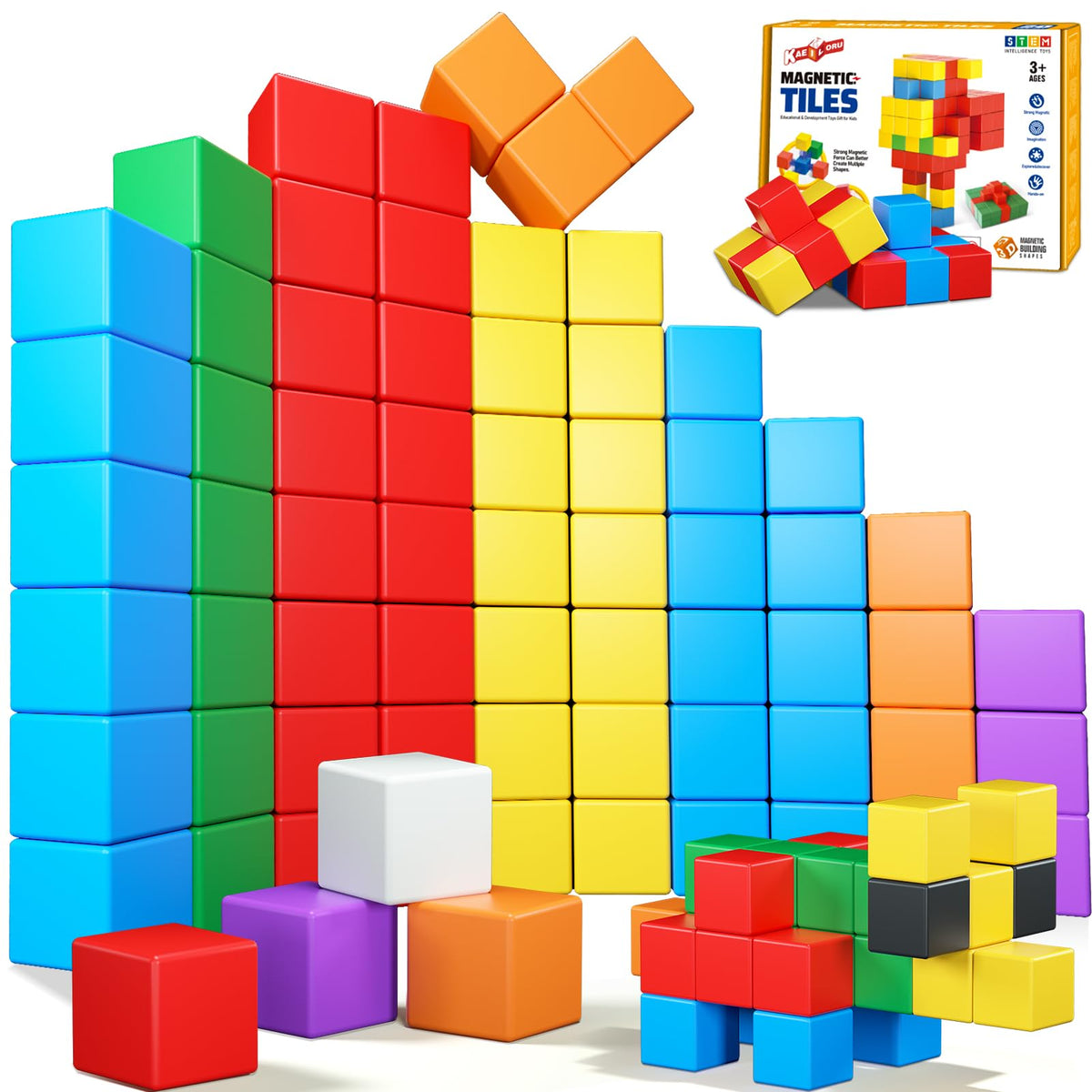 KAEILORU Magnetic Blocks 32PCS Magnetic Building Block for Toddler Age 3-5