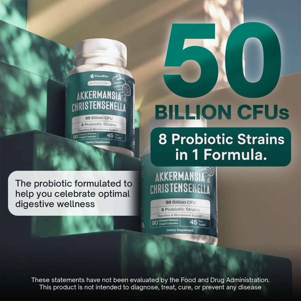 With Christensenella & Akkermansia, 8 Probiotic Strains - 50 Billion CFU