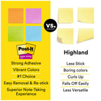 Post-it Super Sticky Notes, 3 x 3 in, Assorted Brights, 24 Pads