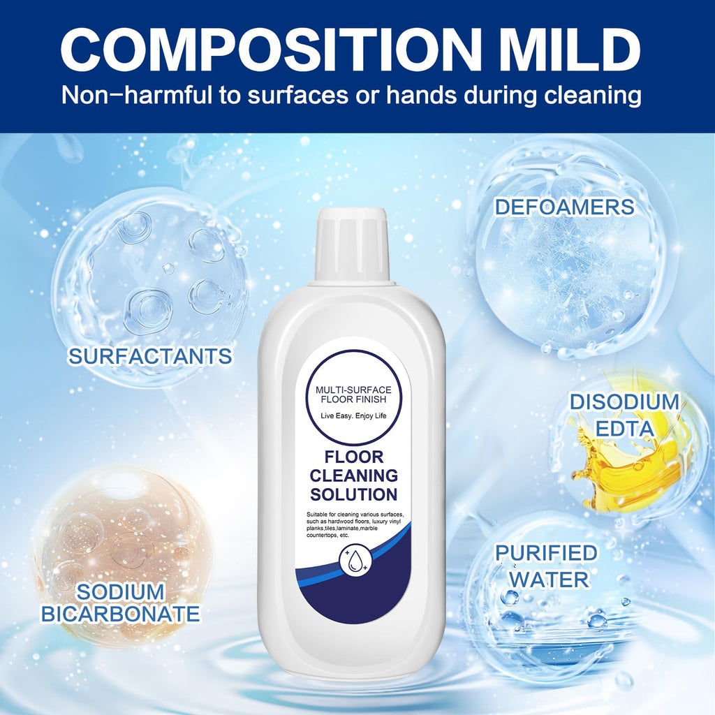 YHOVID Multi-Surface Floor Cleaning Solution Compatible with Tineco Vacuum Mop, Cleaner Refill for All Mopping Robot Vacuums and Cordless Wet/Dry Mops (4 Bottle Pack, Original)