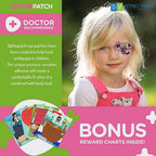 Opthopatch Eye Patches for Kids - Extra Sensitive Adhesive - Girls' Design [Series II] - 70 Count + 2 Reward Charts