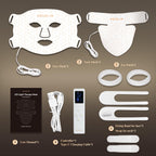 MEGELIN Led Red Light Therapy Face & Neck Mask, 7 Colors Led Light Therapy Facial Mask, Infrared Red Light Therapy Mask, Infrared Light Skin Rejuvenation(White)