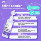7% Saline Solution for Various Household Uses, 300ml (10.56 FL OZ), 5ml Each, 60Pack