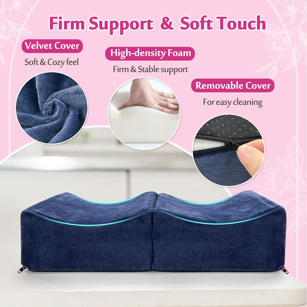 AOSSA BBL Pillow Brazilian Butt Lift Pillow After Surgery Seat Cushion Butt Pillow for Sitting Driving Post Recovery Booty Pillows Chair Butt Lift Buttocks Foam Cushion (Blue)