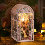 TOYQI DIY Book Nook Kit, Miniature House Dollhouse Kit for Adult and Teens, Book Nook Kits for Adults, Booknook Bookend Alley Model Build with Dust Cover